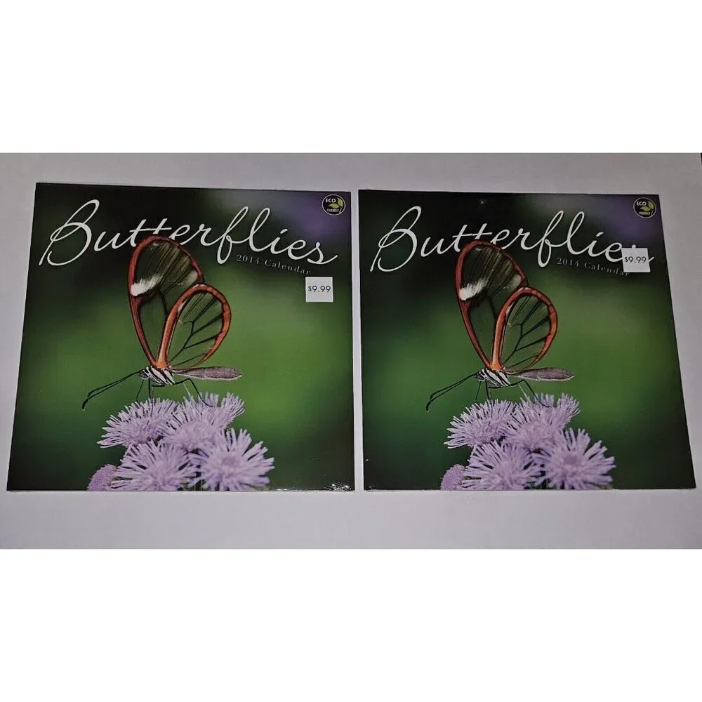 7 Dups 2014 Butterflies Calendar Lot 12x12 Prop (dates line up with 2025) SEALED